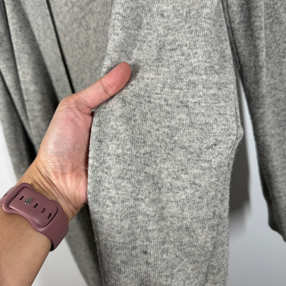 Woolovers Gray Open Front Cardigan Sweater Cashmere Merino Size M Longline Cozy - Picture 7 of 15